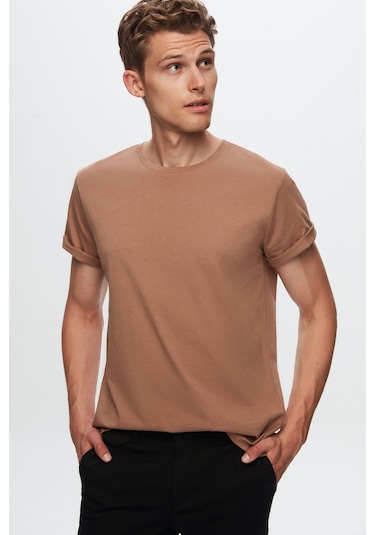 D's Damat Ds Damat Slim Fit Vizon Bisiklet Yaka %100 Pamuklu Nefes Alabilen T-shirt 4hc141996753m Vizon