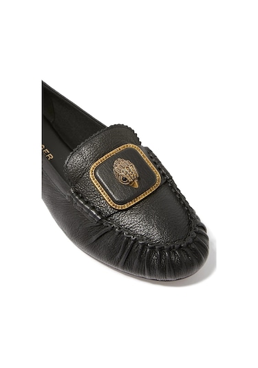 Kurt Geiger Pimlico %100 Deri Lüks Tasarım Mokasen Babet Siyah