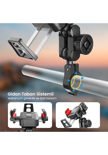 Bix Bph04 Gidon Bağlantılı Motosiklet Bisiklet Telefon Tutucu