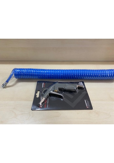 spiral hava hortumu 7,5  metre 5x8+metal hava tabancası