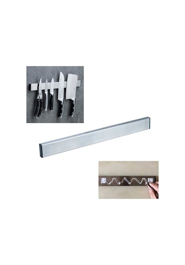 Dancemonkey Paslanmaz Çelik Bıçak Tutucu Modern Tasarım Mutfak Rafı Manyetik Bıçak Tutucu Ahşap