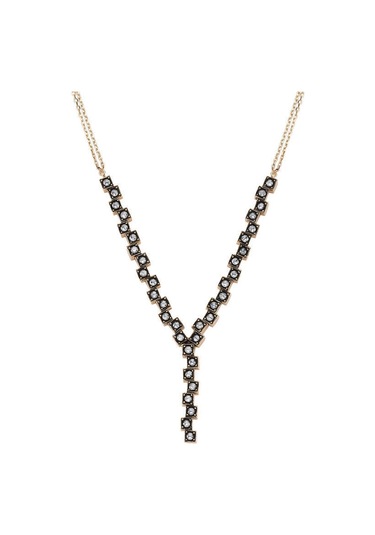 Lilarote Kare Tasarım Asimetrik Elmas Kolye