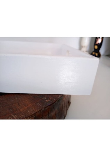 Beyaz Sunum Tepsisi Dekoratif Kahve, Söz, Nişan, Sunum , Beyaz Ahşap Servis Tepsisi Beyaz