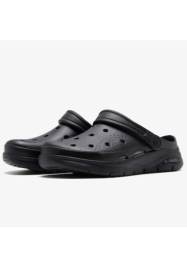 Skechers Airch Fit Foamies Valiant Mens Sandals Erkek Günlük Terlik Siyah Bej