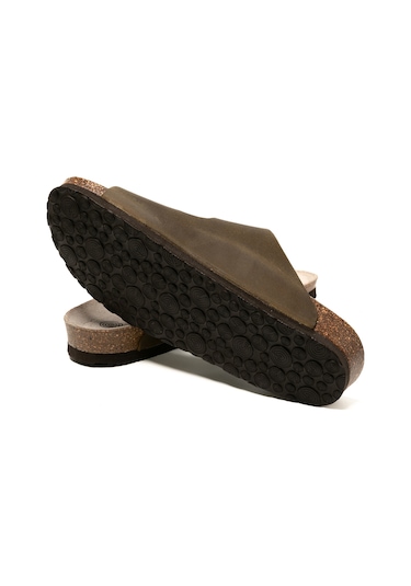 Terlik Erkek Hawaıı G105996 Genuins Oiled Leather Kaki Oiled Leather Kaki