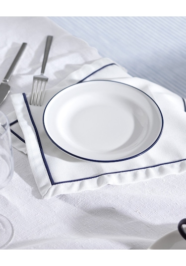 Madame Coco Retro 4'lü Pasta Tabağı Seti - Mavi/beyaz Çok Renkli