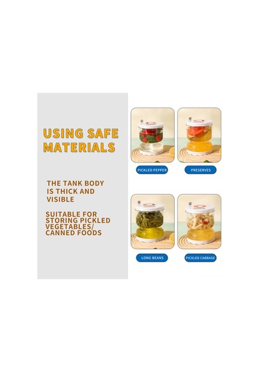 Neevoyu 800ml Beyaz Plastik Turşu Kavanozu, Islak-kuru Ayırma Fonksiyonu, Görünür Kapatma, Çatal Dahil, Mutfak Ev Kullanıma Uygun, Gıda Saklama Kabı Beyaz