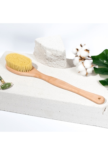 Efsoon Organics Islak ve Kuru Kullanım Kabak Lifi Sert Kıllı Sırt Fırçası Oval