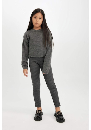 DeFacto Kız Çocuk Basic Düz Standart Boy Tayt D3236A824WNBK81 Siyah