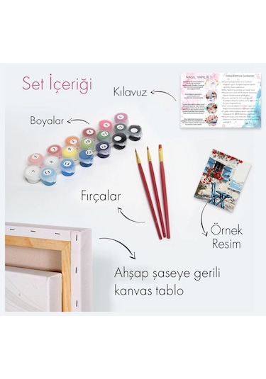 Sayılarla Boyama Seti 40 X 50 CM Tuval Şasesine Gerili Lady
