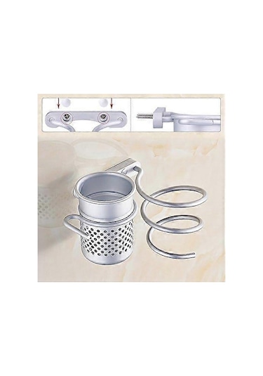 Ganzhoushop Saç Kurutma Makinesi Rafı Çok İşlevli Alüminyum Saç Kurutma Makinesi Rafı Banyo Depolama Rafı Çok Renkli