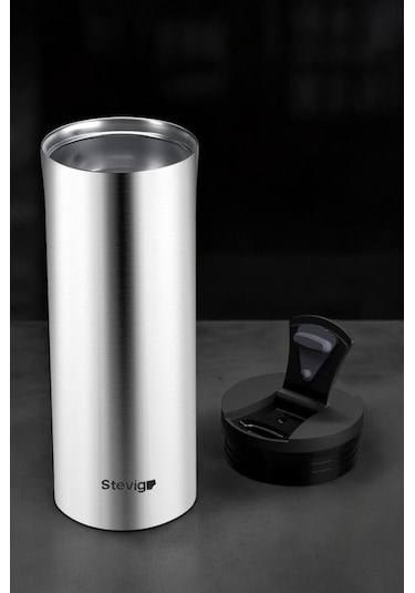 Stevig 2 Go Paslanmaz Çelik Termos Bardak 400 Ml Travel Mug Inox St-200 Inox