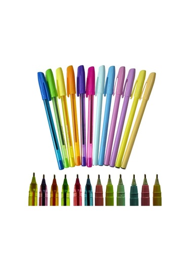 Mynote Line Ball 1.0 Mm 12'li Renkli Çok Renkli