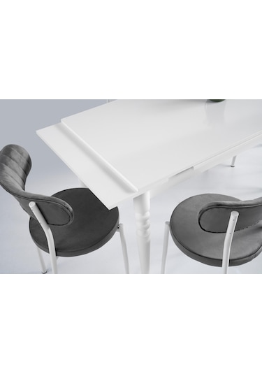 Cunda Beta Mutfak Masası Sandalye Takımı 70x110 Beyaz