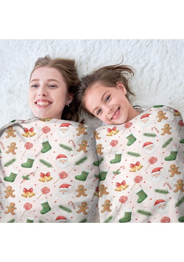 Noel Desenli 47 İnç Yuvarlak Flanel Battaniye, Yetişkin Ve Çocuk İçin, Yumuşak, Rahat Ve Hafif Noel Baba Noel Çorabı
