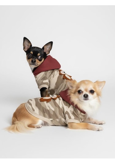 Safari Friends Kapüşonlu Köpek Sweatshirt Küçük Irklar