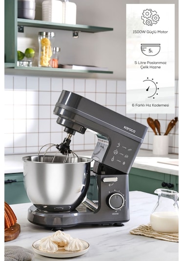 Karaca Maestrochef  1500 W 5 LT Stella Stand Mikser Space Gray (Teşhir)