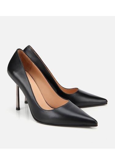 Hotiç Kadın Deri Siyah Metal Detaylı Yüksek Topuklu Stiletto 01ayh315230a100 01ayh315230a100 Siyah