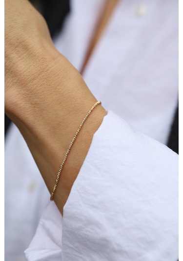 Yenigün Kuyumculuk 14 Ayar Altın Mini Dorika Dizisi Bileklik Blk10186 Sarı Altın