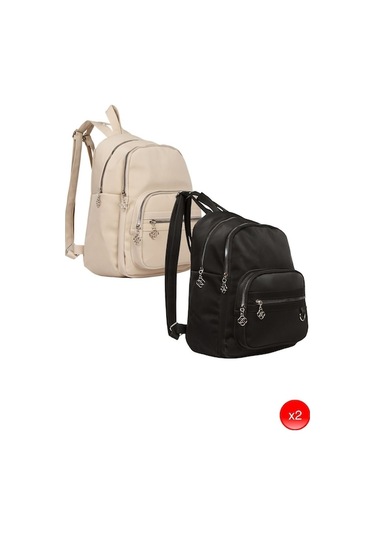 Novahub Kadın Günlük Sırt Çantası 2 Adet Siyah, Pratik Ve Dayanıklı, Kadın Çanta Seti Siyah