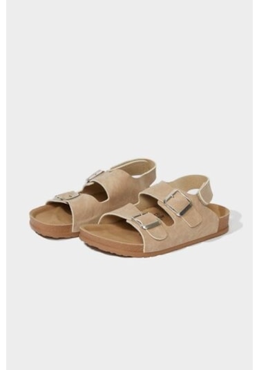 DeFacto Kız Çocuk Cırt Cırtlı Düz Taban Sandalet C2804A825SMBG26 Bej