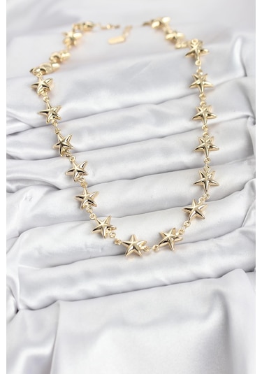 Yıldız Model Pirinç Kadın Kolye Gold Renk Renkli 42142768