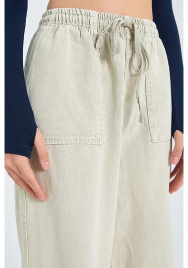 4572 Kadın Parça Boya Palazzo Pantolon Taş Taş