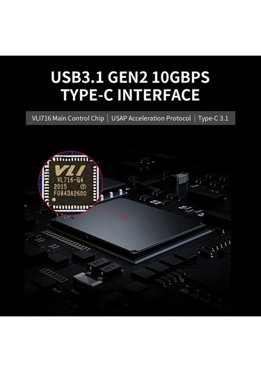 Besthome1 K801 Dış Hdd Kutusu, Type-c 3.1, 10gbps, Kurulum Kolay, Notebook Uyumlu