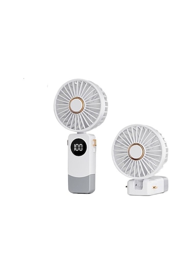 El Tipi Fan Boyun Katlanır Beş Hızlı Ayarlanabilir Mini Taşınabilir Masaüstü Fanı Poshbb Beyaz