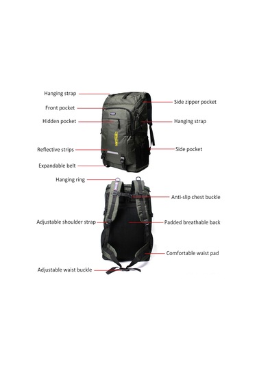 Ranyeek 80l Büyük Kapasiteli Su Geçirmez Sırt Çantası - Dağcılık, Kamp Ve Seyahat İçin Çok Renkli