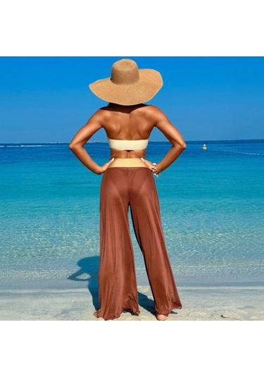 Yingfu 2 Adet Kadın Mayo Seti Bandeau Dolgulu Telsiz Sütyen Yüksek Bel Yüzme Siyah Siyah