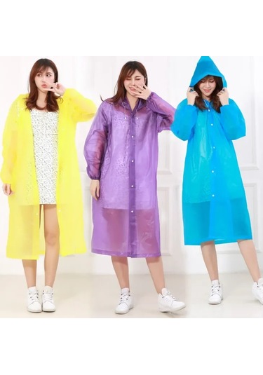 Kadın Erkek Yağmurluk Kapüşonlu Çıtçıtlı Eva Raincoat 4832 Çok Renkli