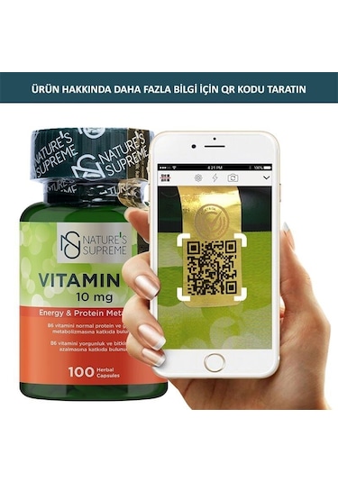 Natures Supreme Vitamin B6 10 Mg 100 Kapsül Aromasiz