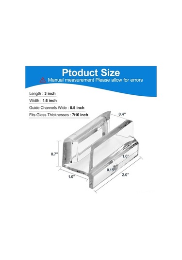 Besthome1 3/8 İnç Cam Duş Kapısı Akrilik Alt Ray, Vidalı Tamir Parçası - 2 Adet Diğer