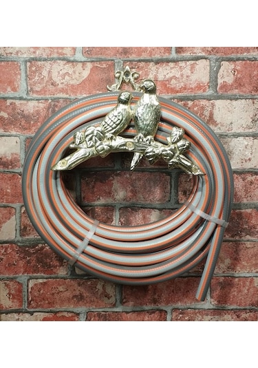 House2Home El Yapımı Pirinç Kuşlu Hortum Askısı