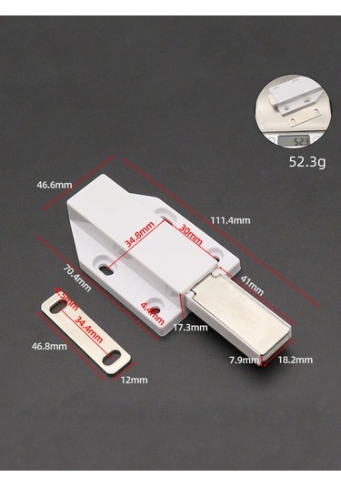 Expertland Manyetik Mobilya Kapanıcı Push-to-open, 2 Adet. 282307391 Beyaz