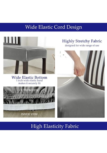 Kahverengi Kadife Sandalye Koltuk Kapakları Çıkarılabilir Yıkanabilir Anti-toz Streç Spandex Yemek Odası Döşemeli Sandalye Koltuk Slipcovers