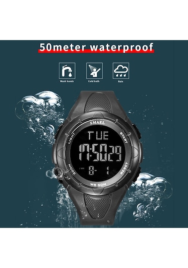 Smael 1016 Çok İşlevli Erkek Elektronik Dijital Saat 50m Su Geçirmez Şık Kronograf Kol Saati Aydınlatmalı/alarm/kronometre/hafta/tarih/saatlik Zil Koyu Yeşil Diğer