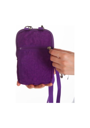 Newish Polo Suya Dayanıklı Krinkıl Kumaş Mor Kadın Çapraz Omuz Ve Bel Çantası - Kadın Mor