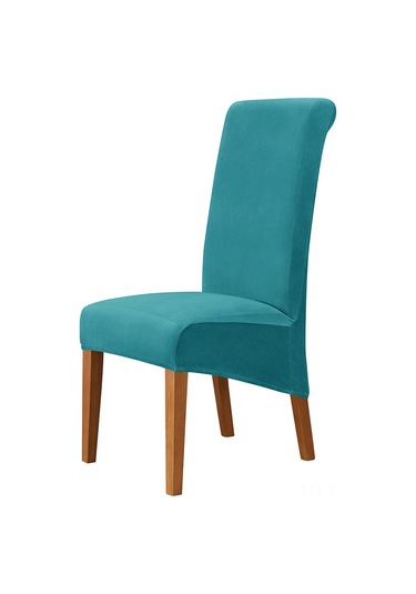 Tenfowee 2023 Yeni Tasarım Gümüş Tilki Kürkü Yüksek Sırtlı Sandalye Kılıfı, Esnek Ve Dayanıklı, Otel Ve Ev Kullanımı İçin, Turkuaz Mavi Diğer