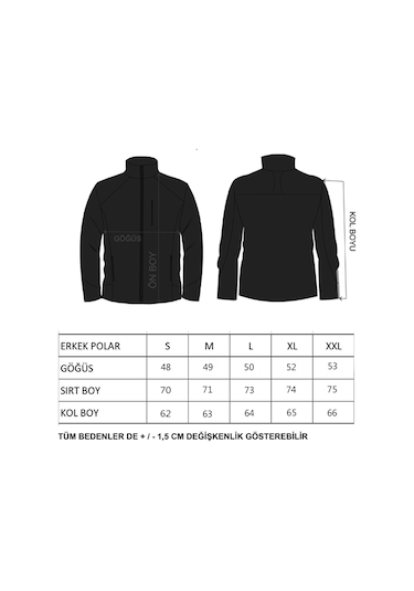 Kozik Lacivert Standart Kalıp Tam Fermuarlı 3 Çepli Erkek Polar Lacivert