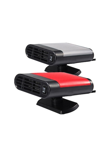 Pazly Arac İçin 360 Dönebilen Isıtma & Soğutma Üfleyici - Sisleme, Buz Çözücü, Siyah-kırmızı, 150w, 12v, 150x110x75mm