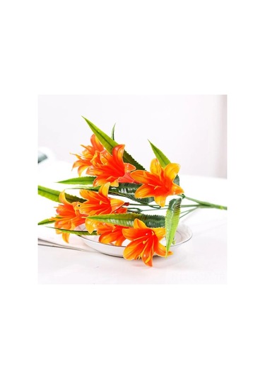 Qingmipy 7 Başlı Plastik Lale Buketi - Su Bitkisi Takma Çiçek - Mor