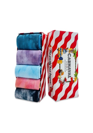 5'li Batik Renkli Çorap Tasarımlı Renkli Tasarım Set Kutusu Renkli