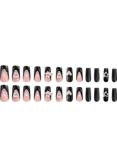 3d Çiçekli Takma Tırnaklar - 24 Adet Stil 2