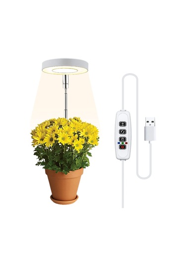 Mufunye 3/9/12h Zaman Ayarlı, Parlaklık Kontrollü Mini Led Daire Lamba - İç Mekan Bitki Yetiştirme Işık Sistemleri