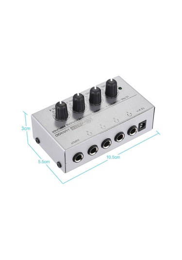 Jms HA400 Ultra Kompakt 4 Kanallı Mini Ses Stereo Kulaklık Amplifikatörü Güç Adaptörlü