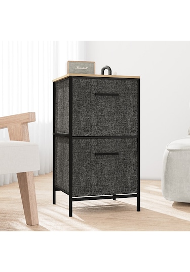 Çok Amaçlı Dolap 2 Çekmeceli Orta Boy Komodin Sehpa Füme 1605