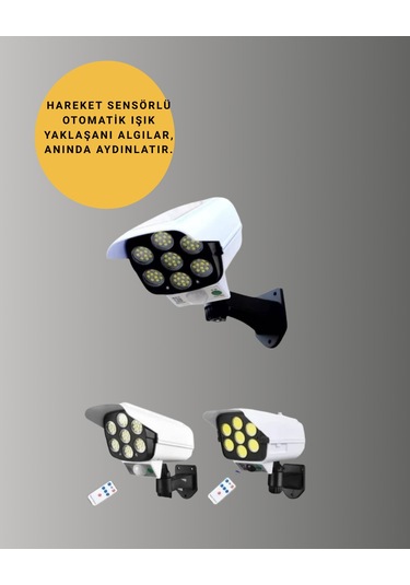 Kablosuz, Güneş Paneliyle Şarj Olan Dış Mekan Lambası 8-10 Saat