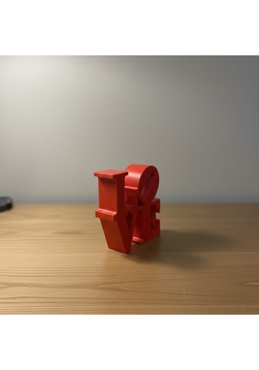 Modern "love" Tipografik Dekoratif Figür Minimalist Pla Masaüstü Aksesuarı Kırmızı